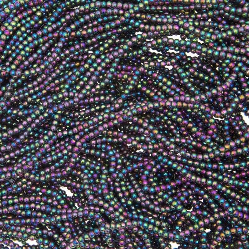 Hematite beads 2mm balls / rainbow 190pcs / rope KAHEKU0201