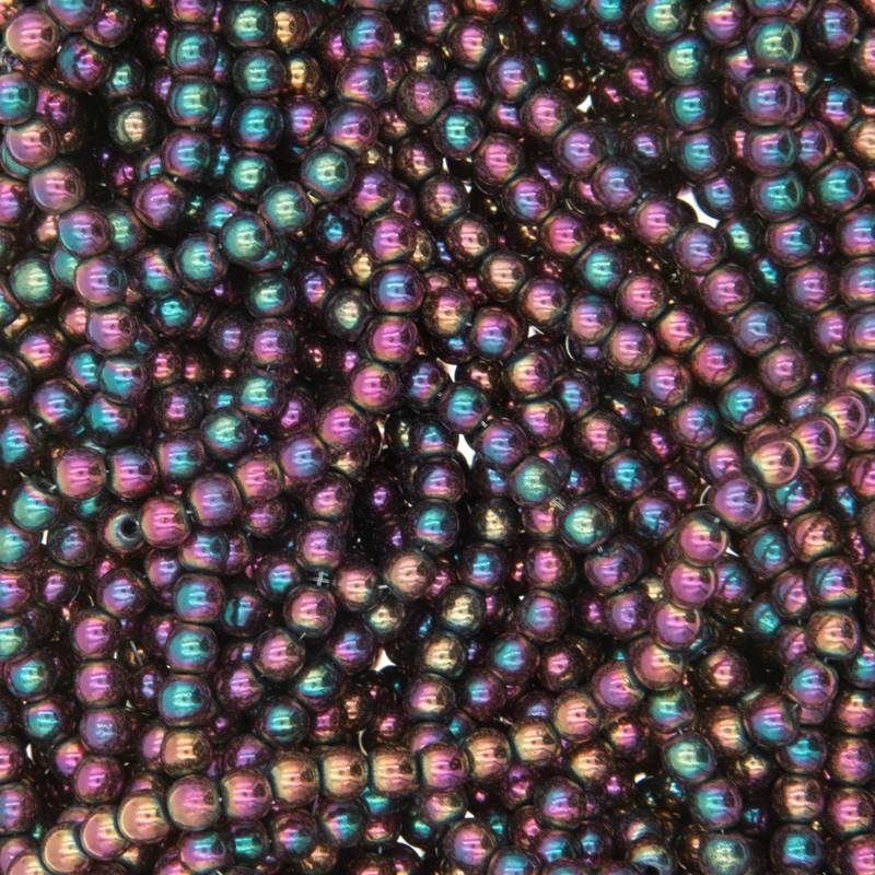 Hematyt koraliki kulki gładkie 4mm/ miedziany opalizujący/ 100sztuk/ 1sznur KAHEKU0402