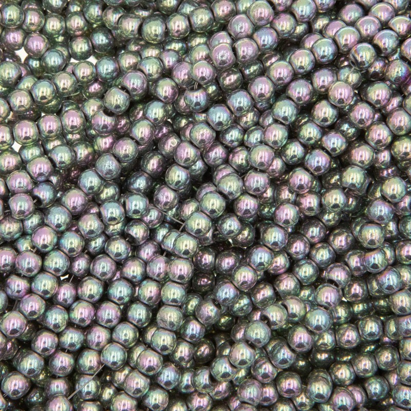 Hematyt koraliki kulki gładkie 4mm/ pastelowe seledynowe/ 100sztuk/ 1sznur KAHEKU0404