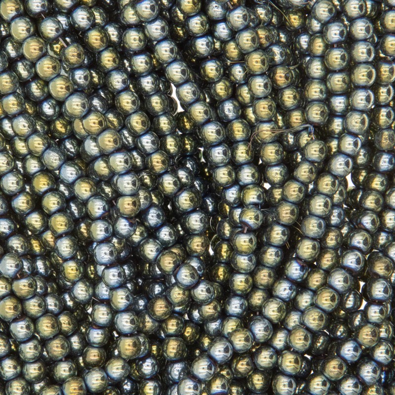Hematyt koraliki kulki gładkie 4mm/ zielony/ 100sztuk/ 1sznur KAHEKU0405