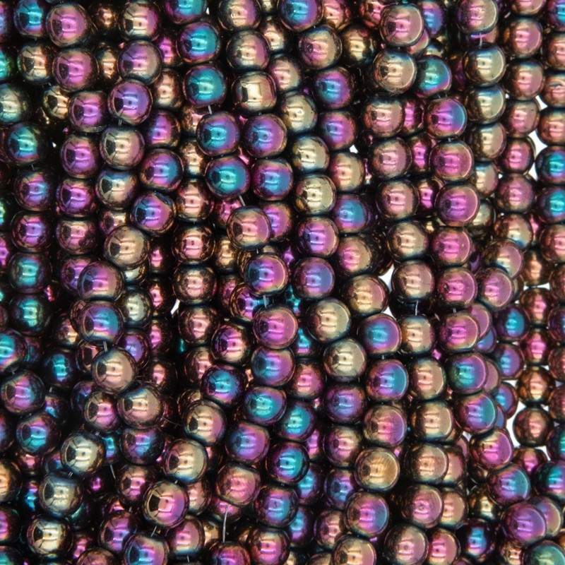 Hematite / beads beads 6mm / copper iridescent / 70pcs / 1 rope KAHEKU0602
