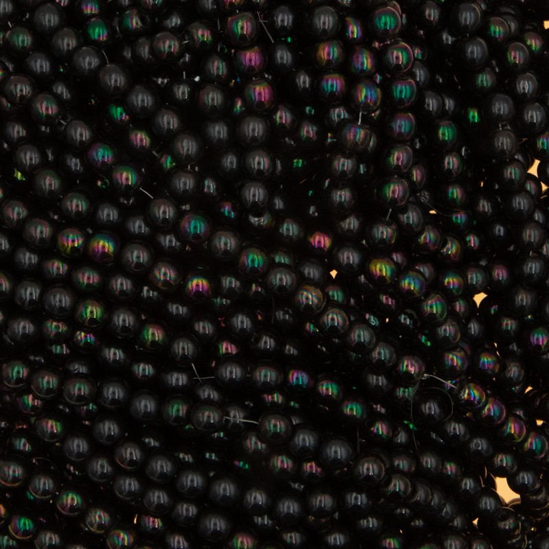 Hematite / beads beads 6mm / black iridescent / 70pcs / 1 rope KAHEKU0607