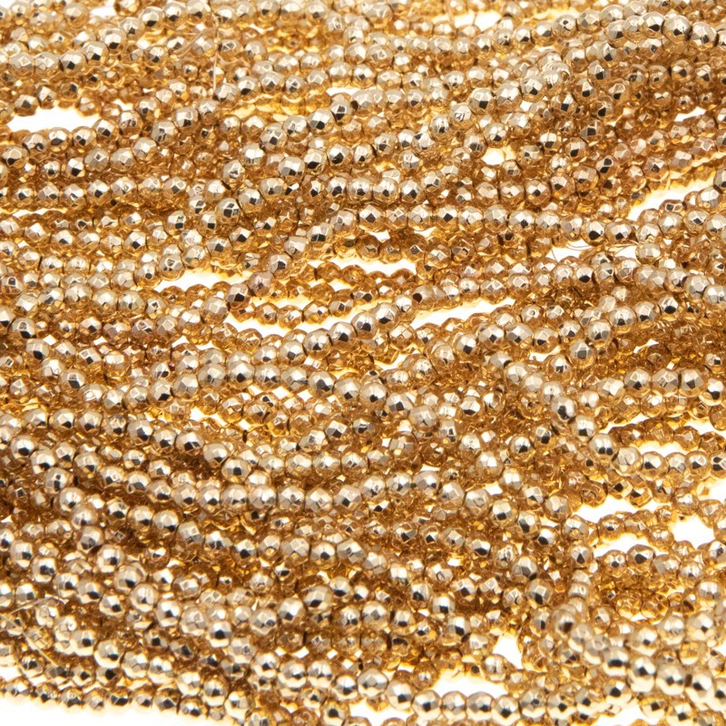 Hematite / 2mm faceted beads / gold-plated / 175pcs / rope KAHEKUF02GD