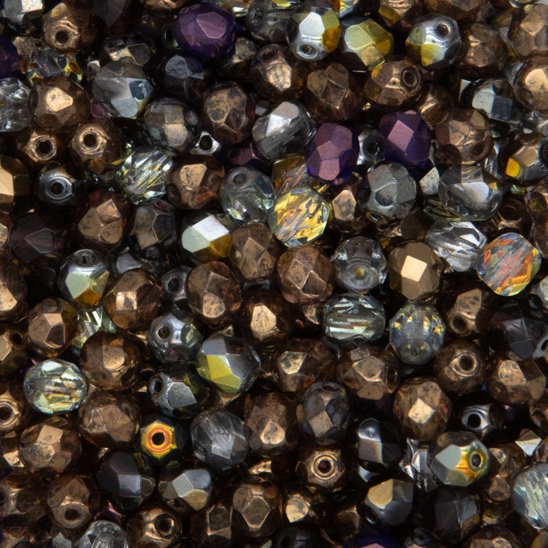 Czech beads / 6mm faceted beads / purple iris topaz / 25pcs / SZGBKF06099