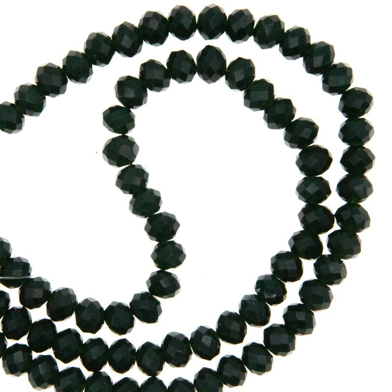 Beads / beads, crystals / dark green / 6x4mm 90pcs SZKROP06042A
