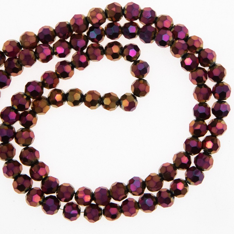 Crystals / beads beads 6mm / pink AB / 96pcs / SZKRKU06136