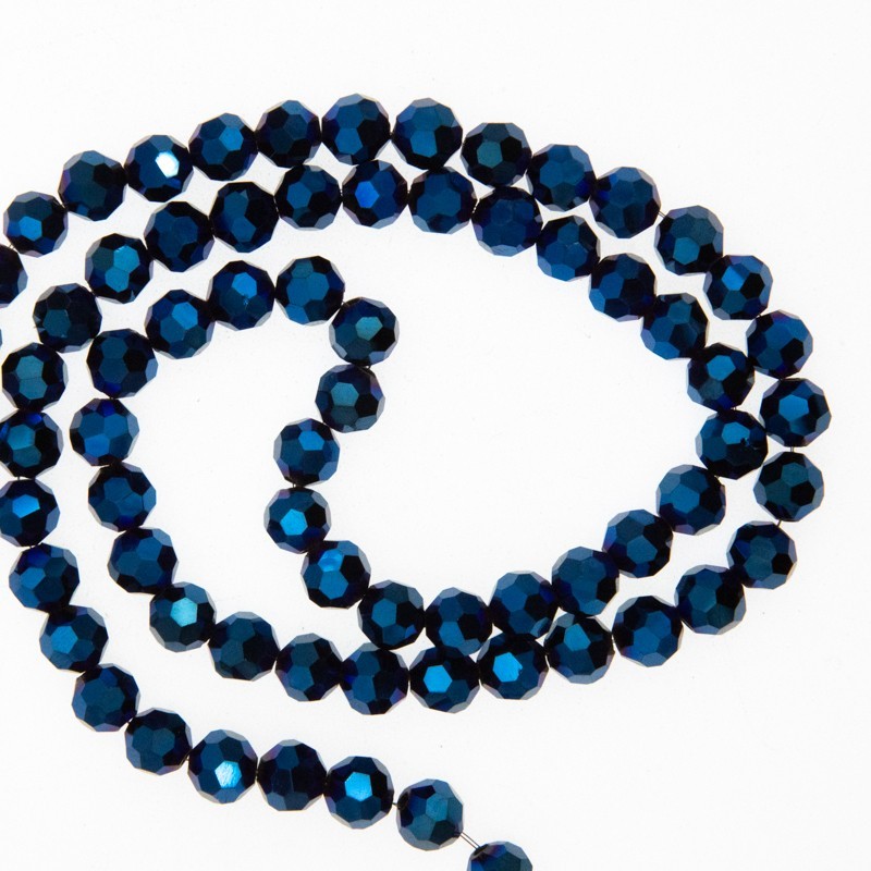 Crystals / beads beads 6mm / blue AB / 96pcs / SZKRKU06129