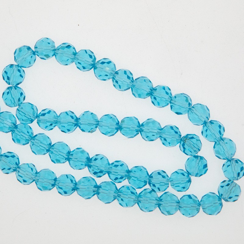 Crystals / beads 8mm / blue / 72pcs SZKRKU08003
