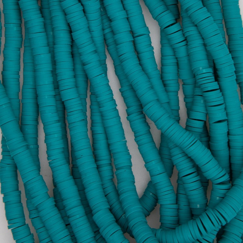 Katsuki beads / sea turquoise / 6mm discs / 40cm rope / MOKA06224
