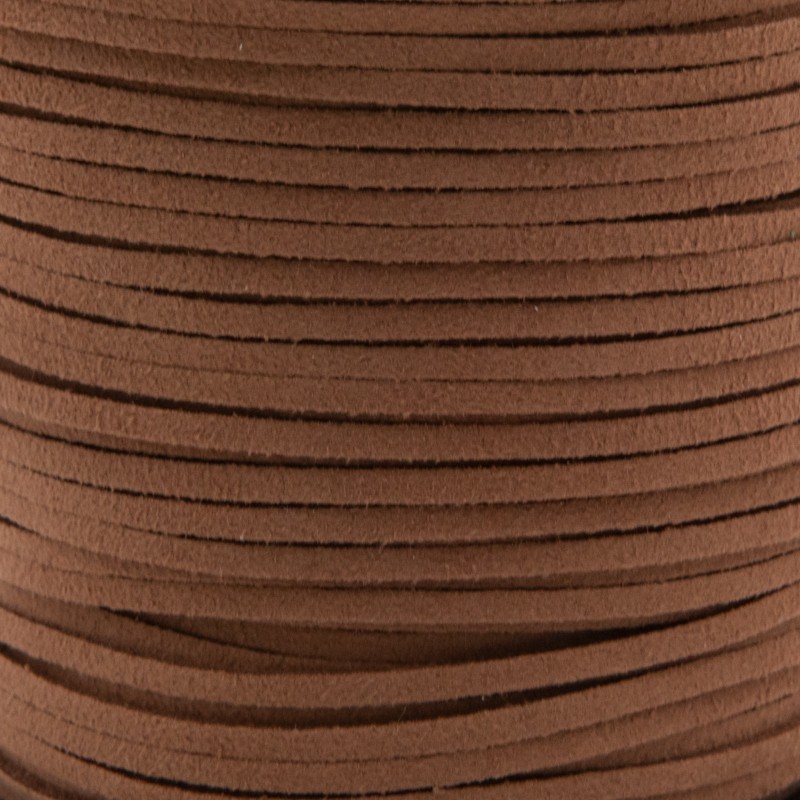 Suede leather strap / milk chocolate / 2.3x1.3mm 1m RZZA206