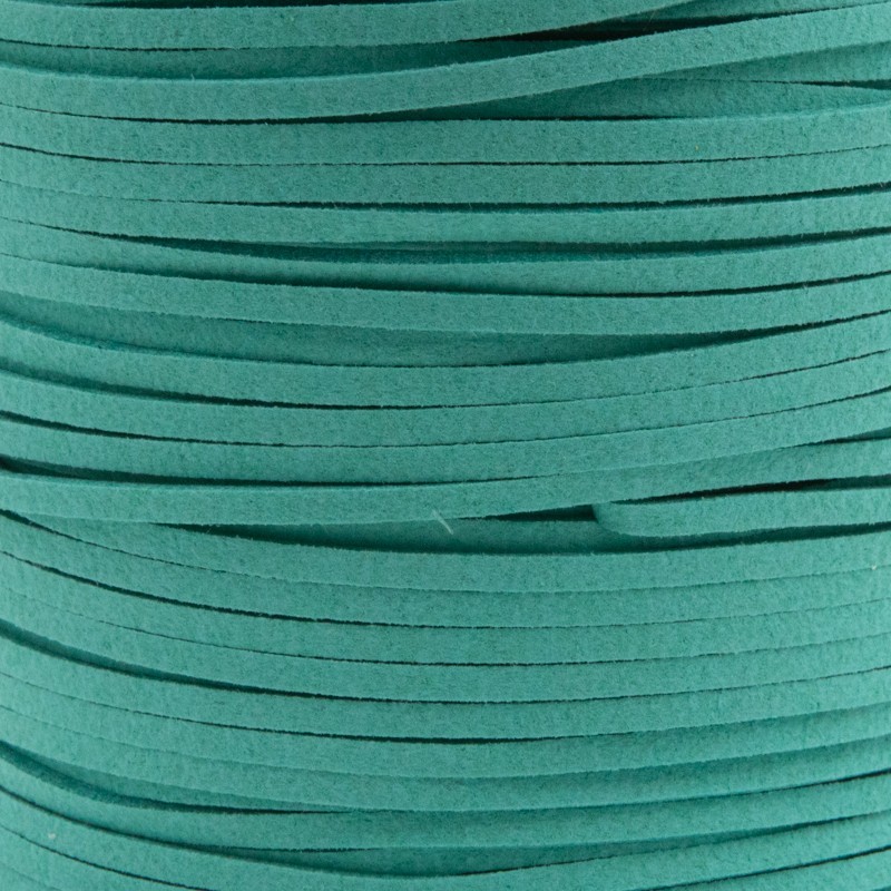 Leather strap, sea green / 1.3x2.3mm / 1m RZZA207