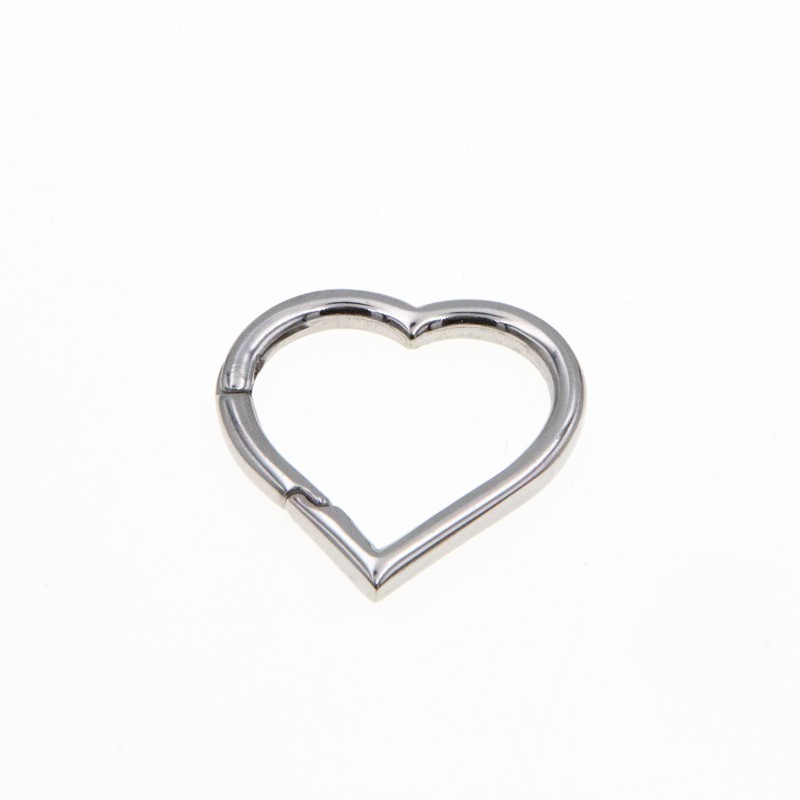 Lobster clasp heart / keyring / surgical steel 1 pc ASS284