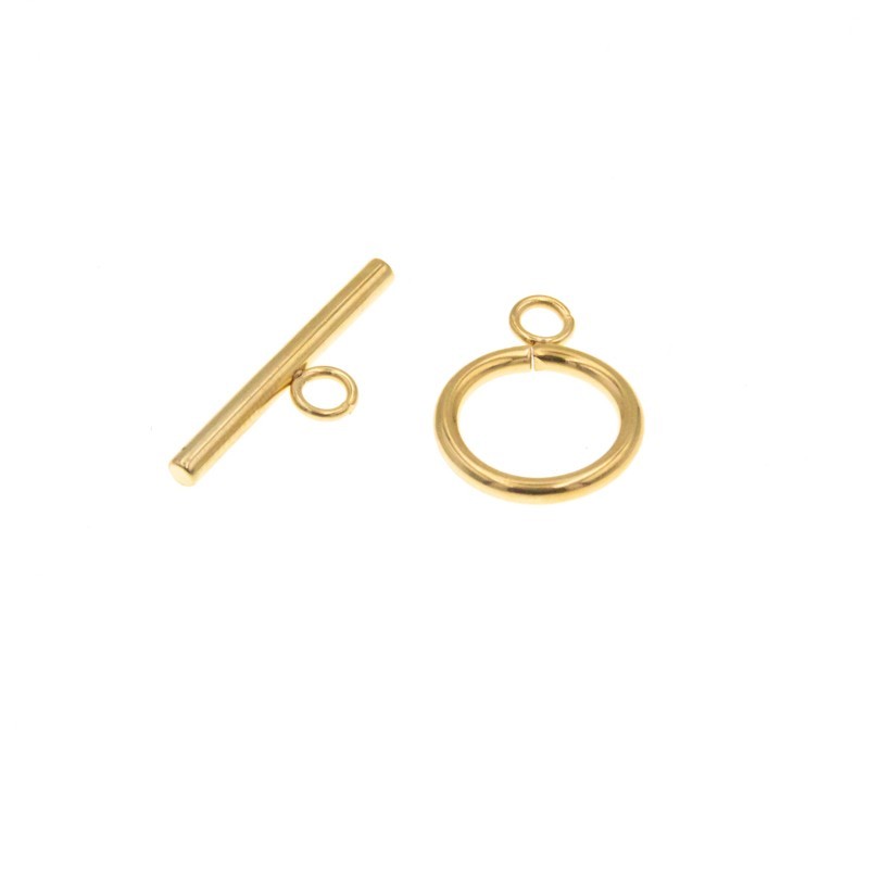Two-piece toggle gold-plated / surgical steel 15mm 1pc ASS289KG