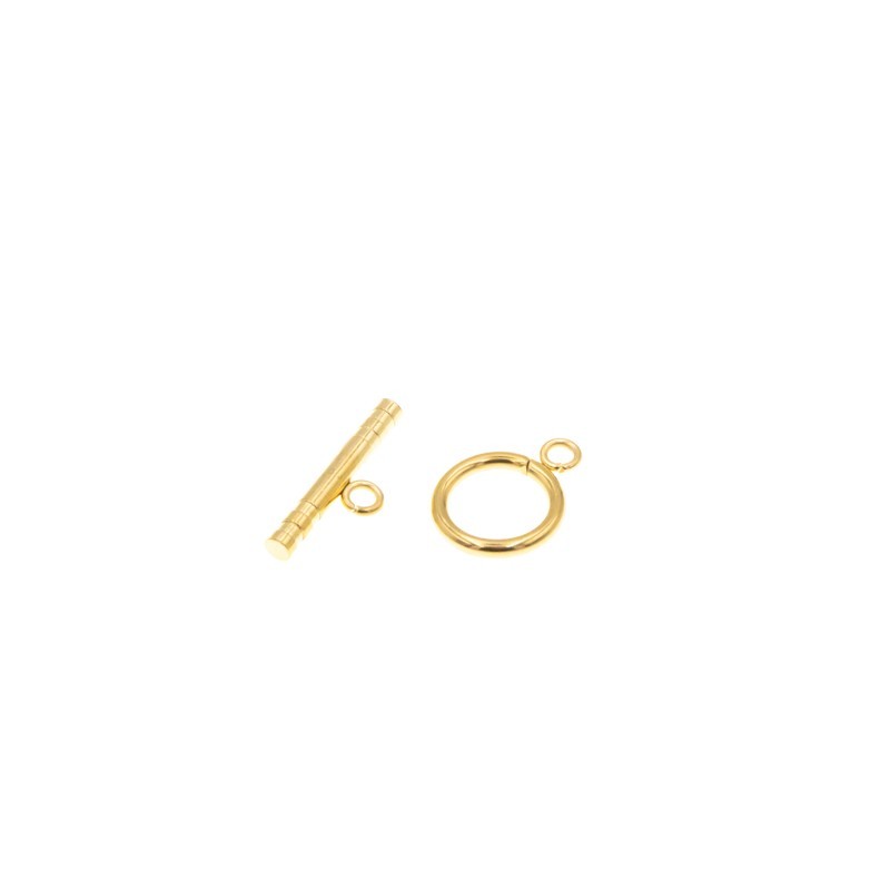 Two-piece toggle gold-plated / surgical steel 14mm 1pc ASS287KG