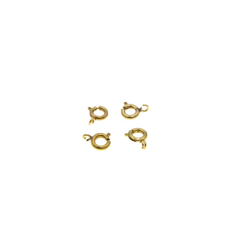 Federing clasps / surgical steel / old gold / gold-plated 6mm 2pcs ASS290