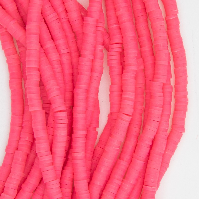 Katsuki beads / pink / 4mm discs / 40cm rope / MOKA04172