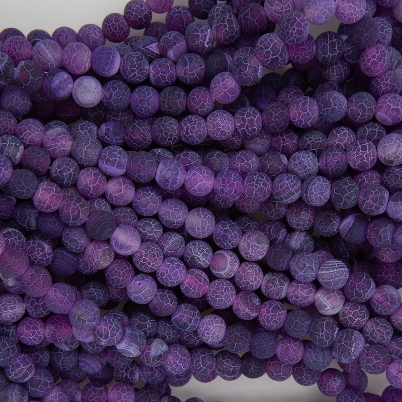 Etched agate / purple / 8mm beads / 34cm rope / KAAGT0814