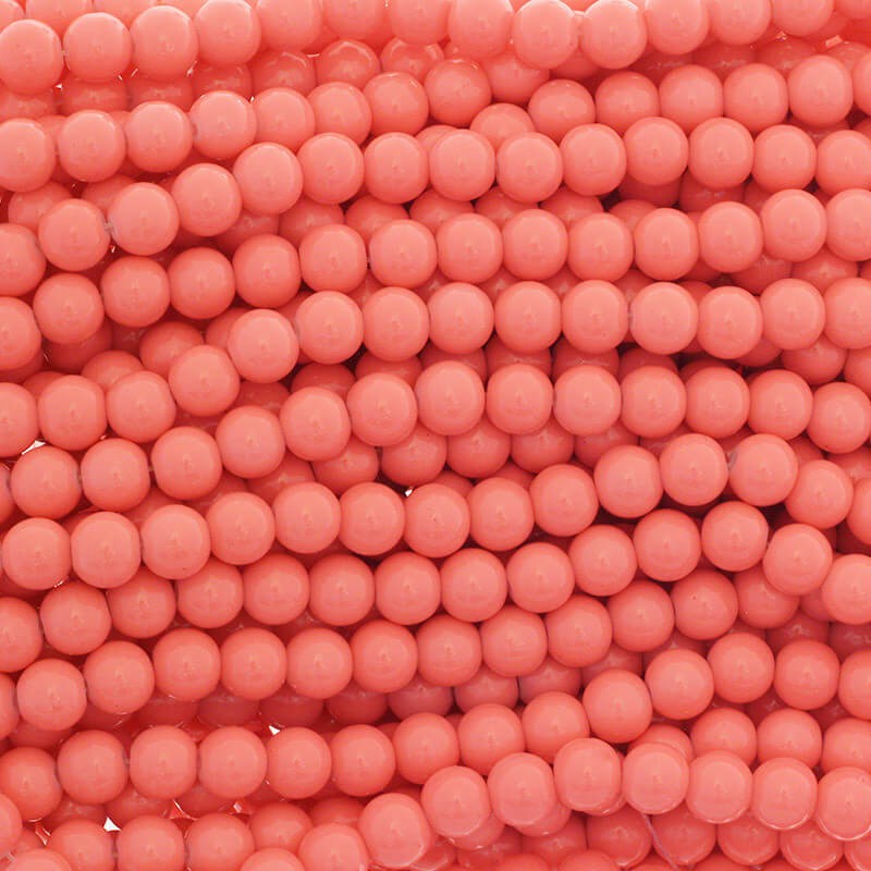 Milky beads / coral / 6mm beads / 146 pieces SZTP0640