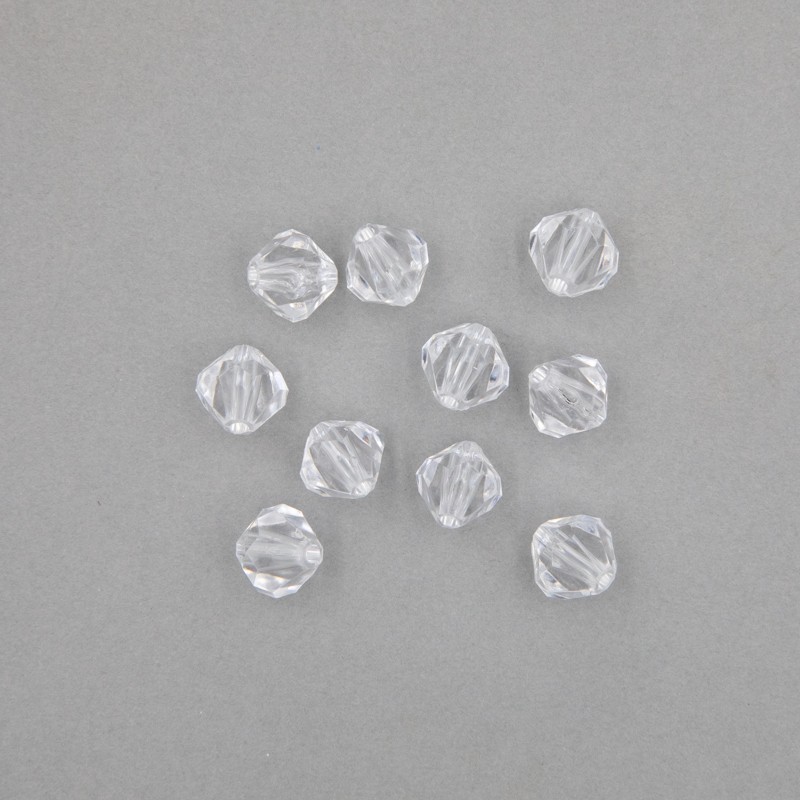 Koraliki akrylowe kryształki/ biały diament/ 12mm 10szt XYPLDI1201