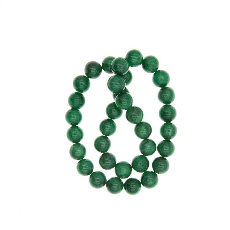 Natural green marble / 12mm balls / 2pcs KAMAZL01