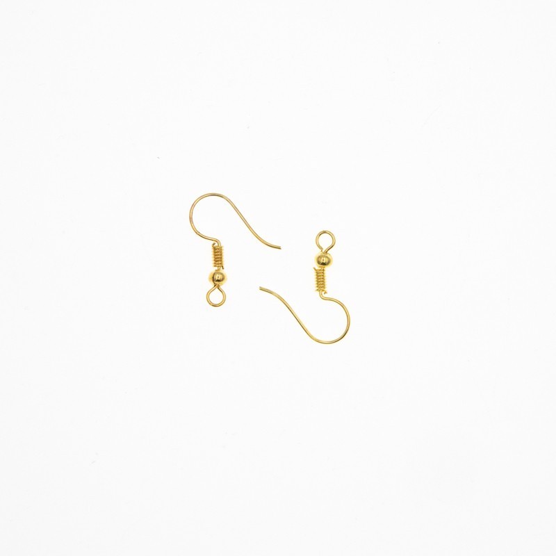 Earwires with a ball and a spring antiallergic / gold 18x20mm 20pcs BIG18KG1