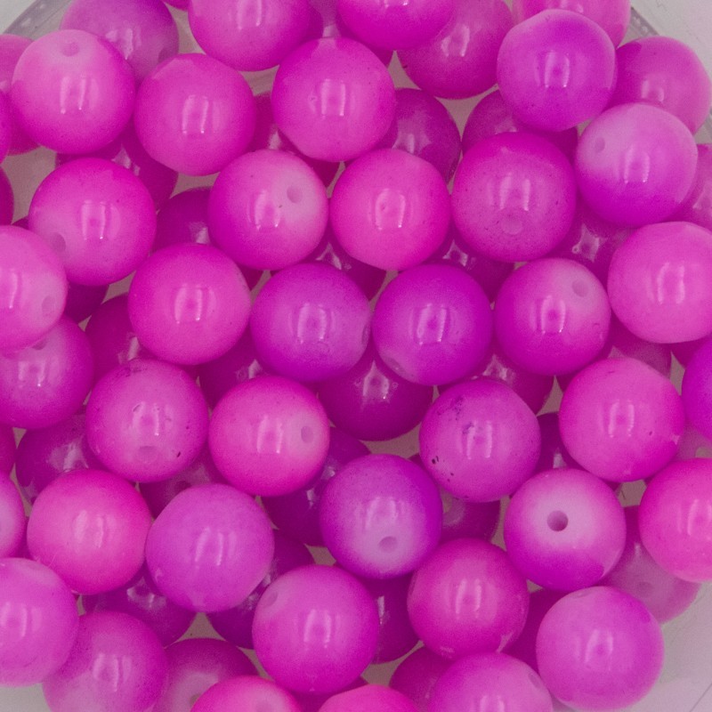 Koraliki barwiony kwarc/ fioletowo-różowe niejednolite/ kulki 10mm 80szt KAKWR1018