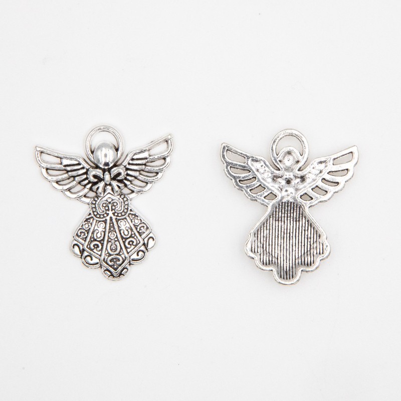Angel pendant / antique silver 26x23mm, 1 piece AAT601