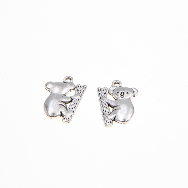 Double-sided pendants / koala / antique silver 19x14, 2 pieces AAT606