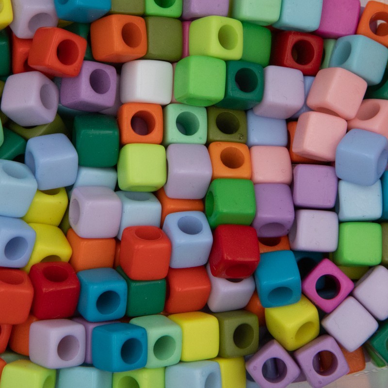 Acrylic beads / colored cubes 7x7mm 30pcs. XYRZPMIX MIX of colors