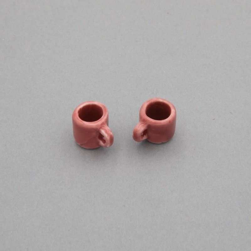 Kubek ceramiczny/ miniaturowy różowy 12mm 1szt CNA004
