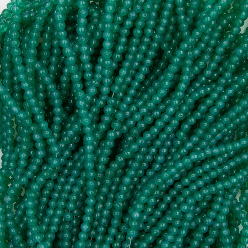 Opaline beads / 4mm balls / green / 190 pieces SZTO0413