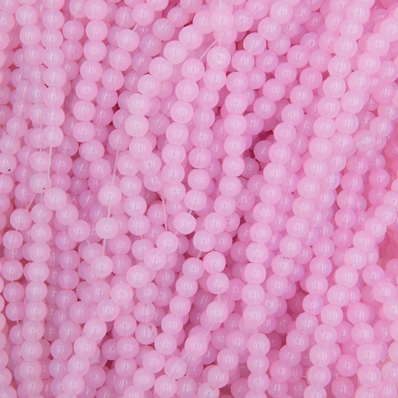 Opaline beads / 6mm balls / light pink / 130 pieces SZTO0604
