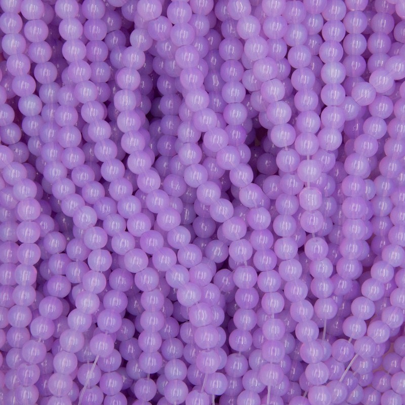 Opaline beads / 6mm balls / lavender violet / 130 pieces SZTO0607