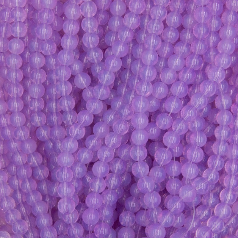 Opaline beads / 8mm balls / lavender violet / 100 pieces SZTO0807