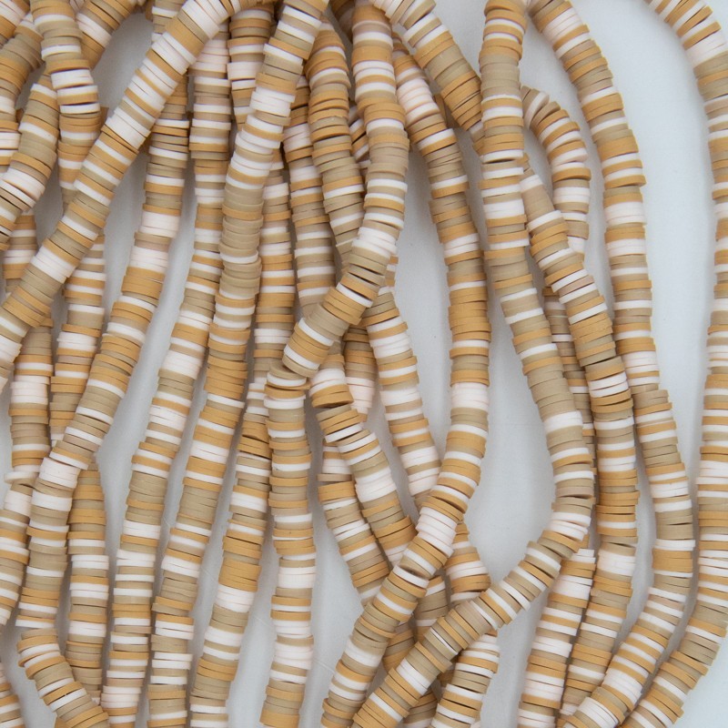 Katsuki beads / Stripes / Kabul / 6mm discs / 40cm rope / MOKA06225