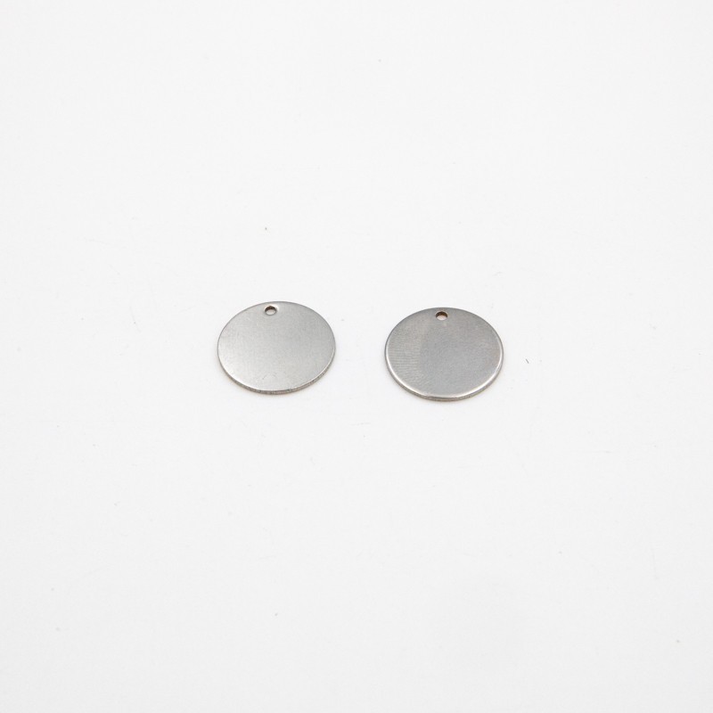 Coin pendant / plate / surgical steel 18mm, 1 pc ASS302