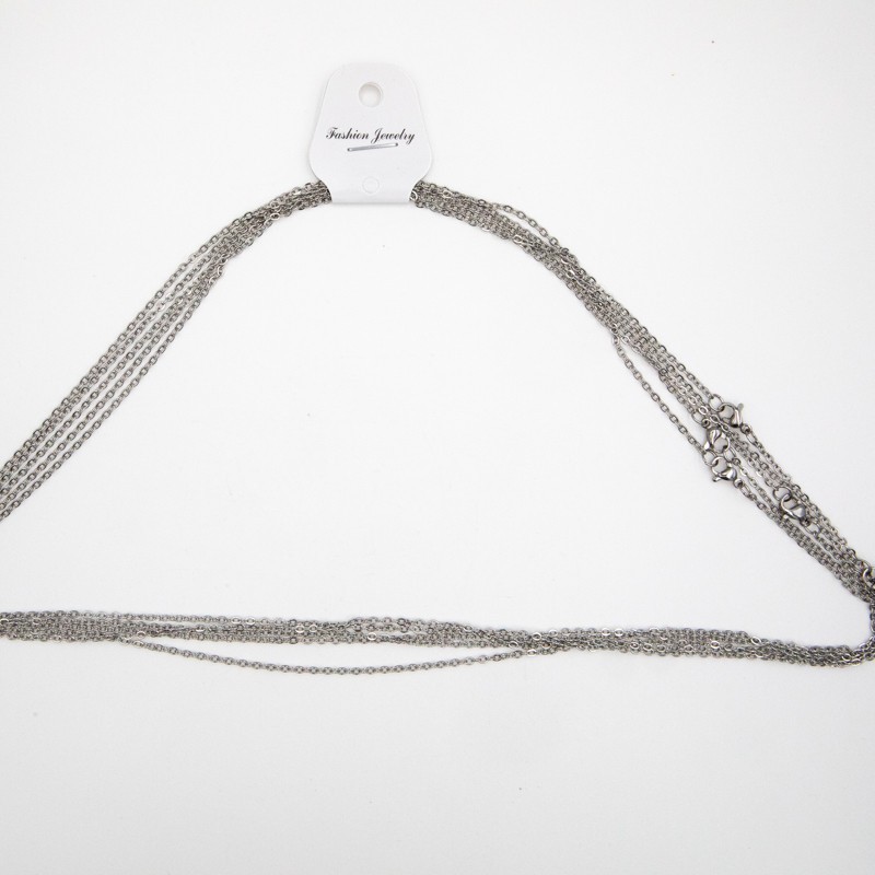 Flat ankier chain 2.7x2mm / 60cm, ready with a clasp / LLSCHG12 surgical steel