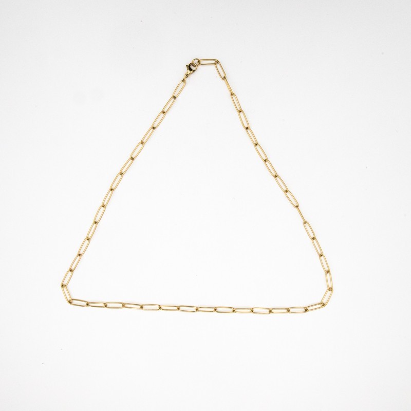 Big rings gold chain 4x12mm / 45cm ready with a clasp / surgical steel LLSCHG13KG