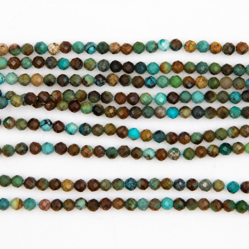 Turquoise beads / 2mm faceted beads / 55pcs KATUF02