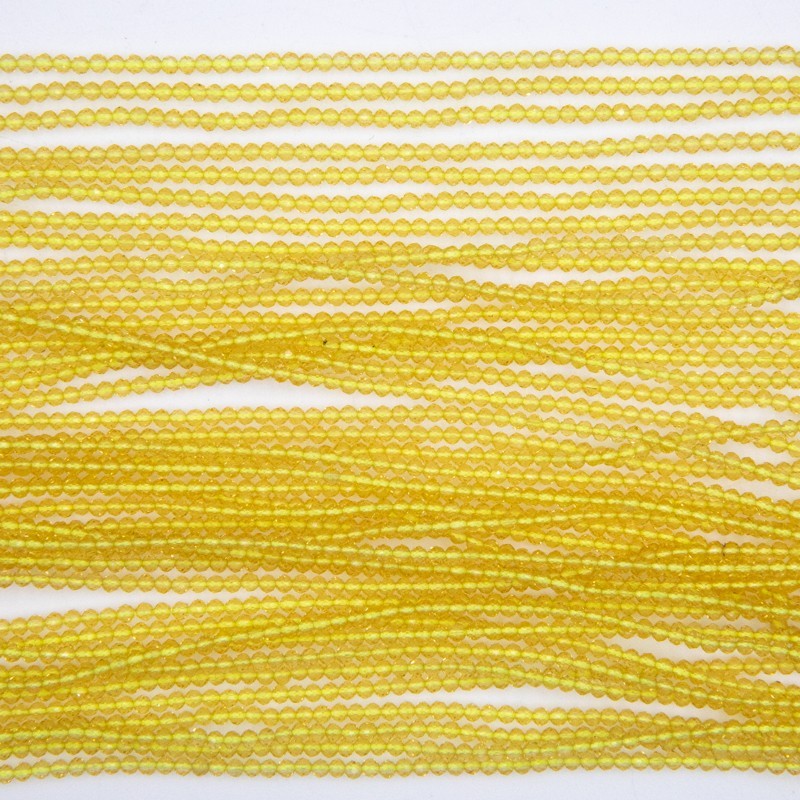 Koraliki żółty spinel/ kulki fasetowane 2mm/ 190sztuk KASYF02