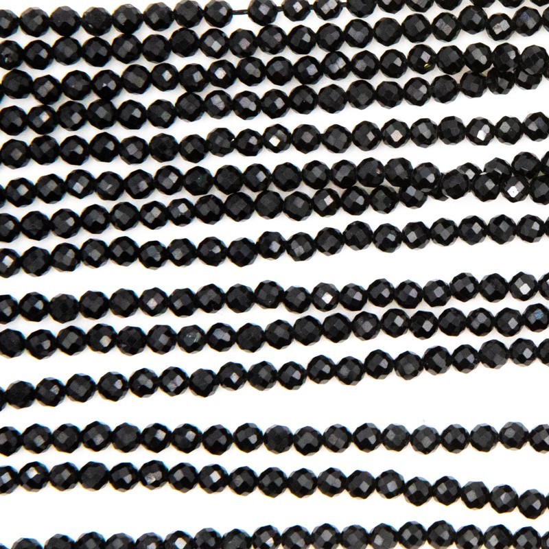 Black spinel beads / 3mm faceted beads / 130pcs KASBF03