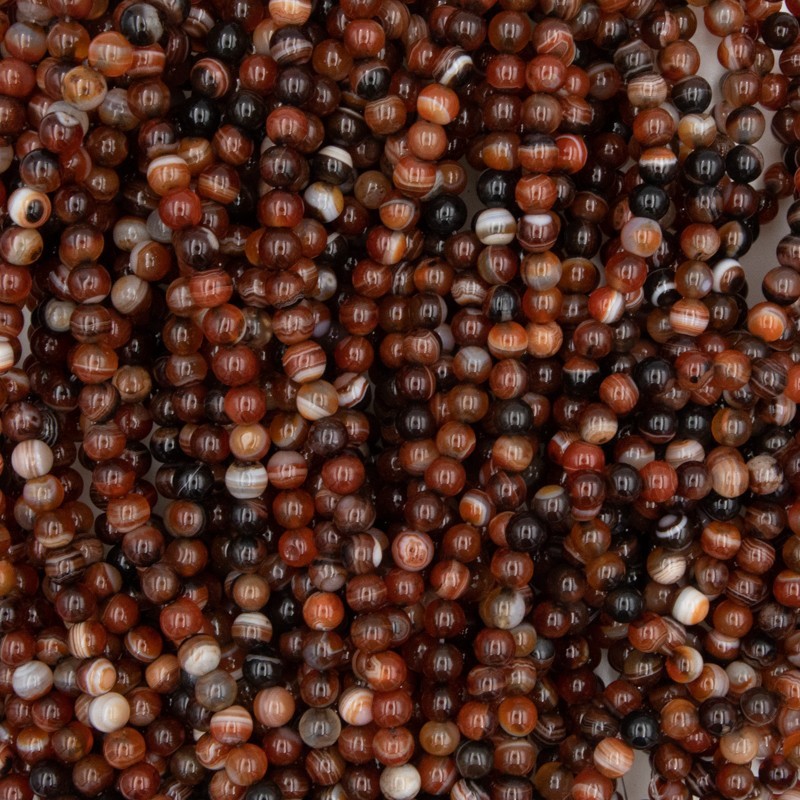Brown agate beads 6mm beads 63pcs (string) KAAG0626