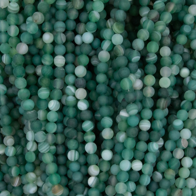 Agate beads matte green balls 6mm 63pcs (string) KAAGM0601