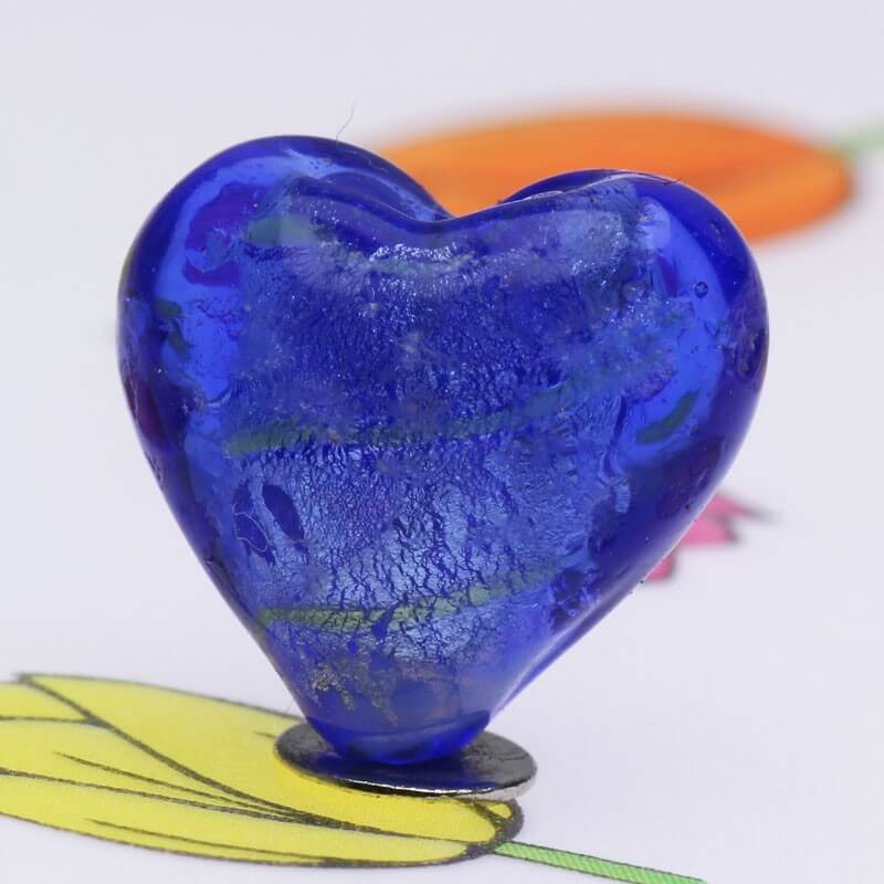 Heart blue glass 12mm 4 pcs SZWESEM025