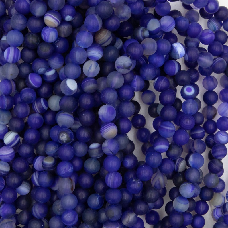 Agate beads matt purple balls 8mm 46pcs (string) KAAGM0802