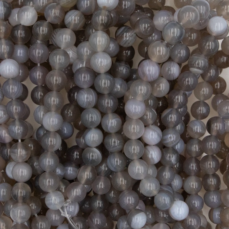 Moon gray agate / 10mm balls 37pcs (rope) KAAG1015