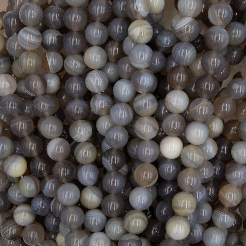 Agate beads light gray balls 12mm / 2pcs KAAG1202