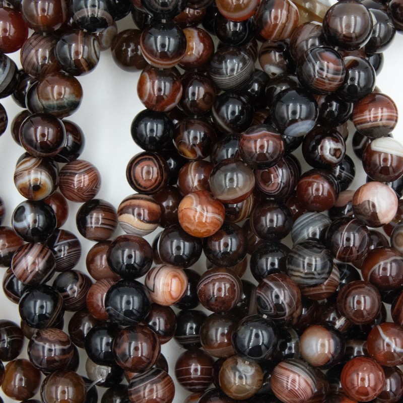 Agate beads warm brown beads 12mm / 2pcs KAAG1206