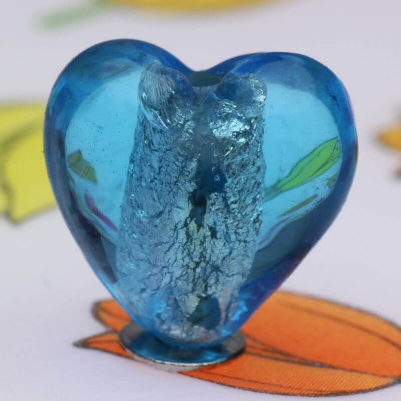 Heart blue glass 12mm 4 pcs SZWESEM032