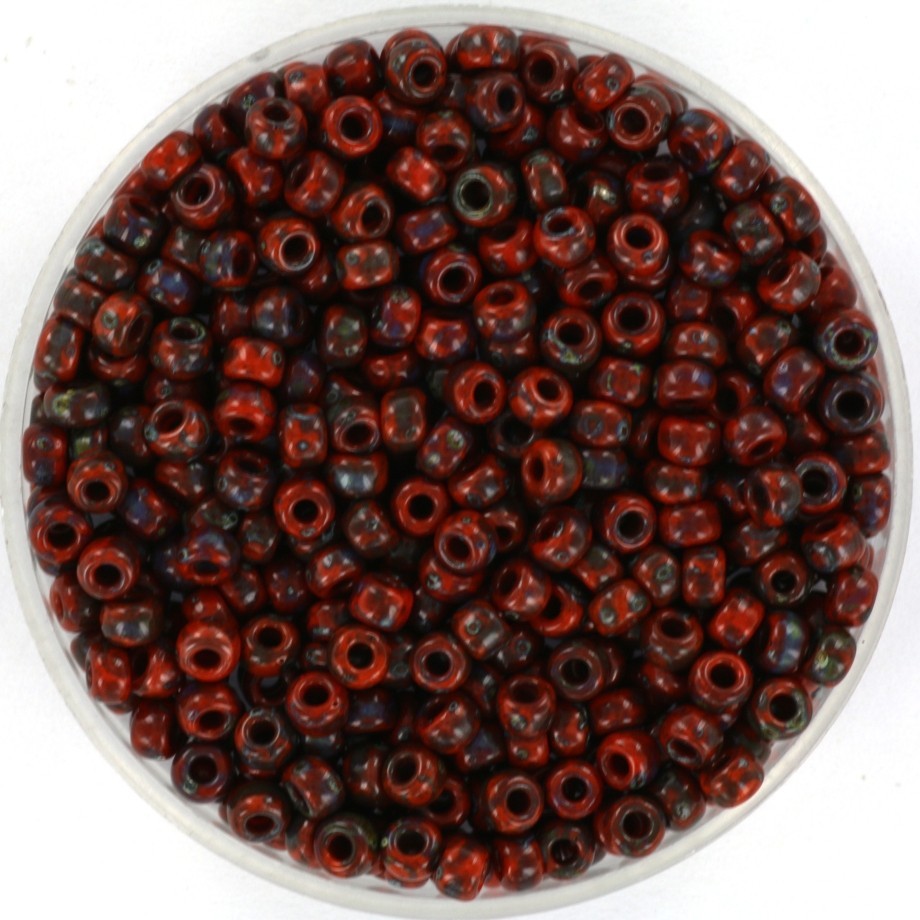 Koraliki Miyuki/ round/ seed beads 8/0 opaque picasso orange 5g/ MIRO08-4520